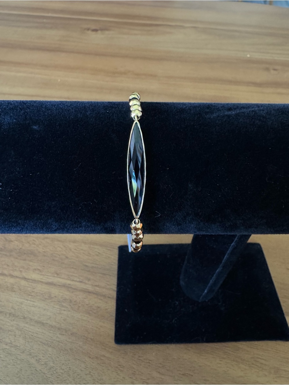 Gorjana Palisades Adjustable Bracelet— Gold and Onyx